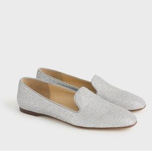 NWT J. Crew glitter smoking slippers